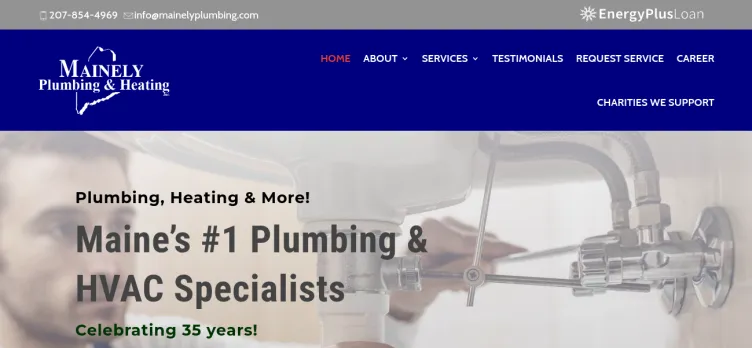 Screenshot Mainely Plumbing & Heating