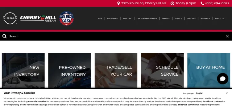 Screenshot Cherry Hill Nissan