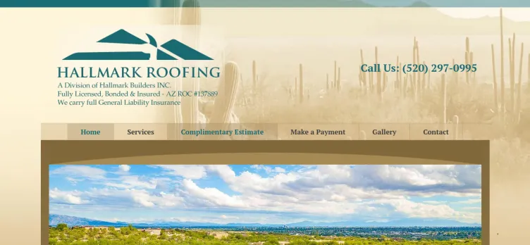 Screenshot Hallmark Roofing