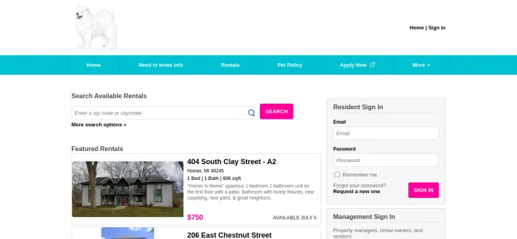 Screenshot Katlyn Property Management