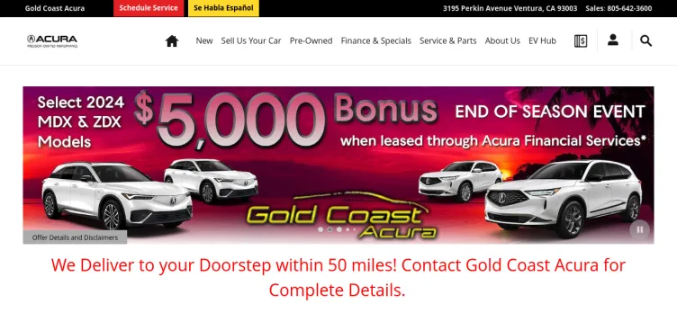 Screenshot Gold Coast Acura