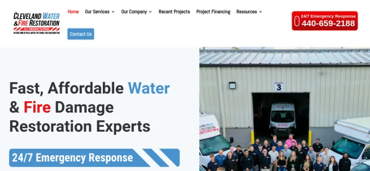 Screenshot Cleveland Water and Fire Restoration