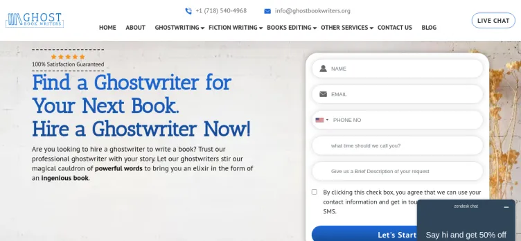 Screenshot Ghostbookwriters.org