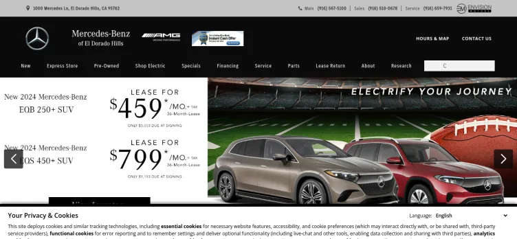 Screenshot Mercedes Benz of El Dorado Hills