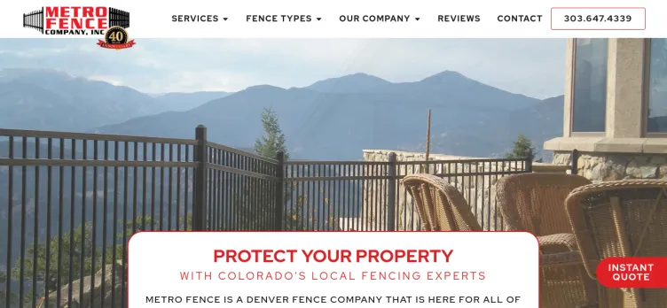 Screenshot Metro Fence Company