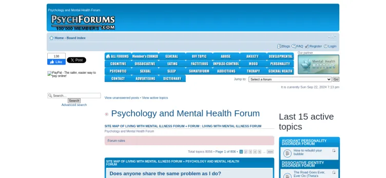 Screenshot PsychForums.com