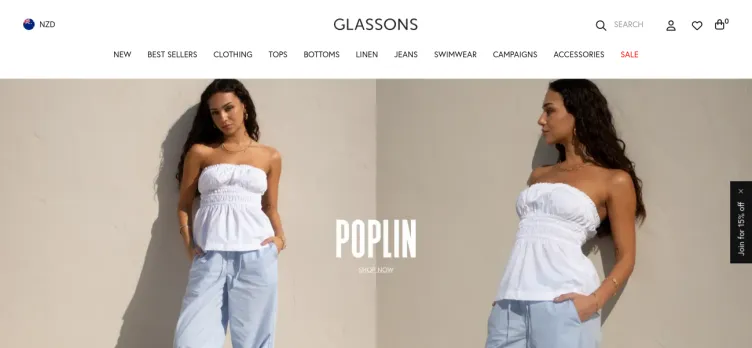 Screenshot Glassons NZ