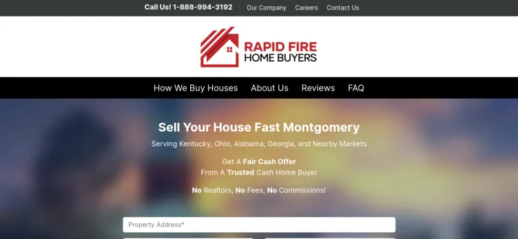 Screenshot Rapid Fire Home Buyers