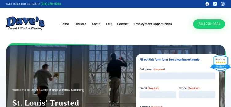 Screenshot Dave's Carpet & Window Cleaning