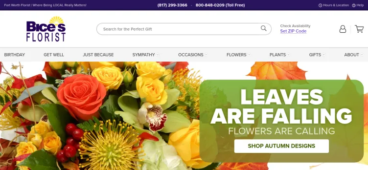 Screenshot Bice's Florist