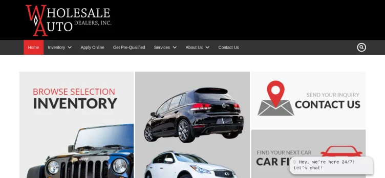 Screenshot Wholesale Auto Dealers