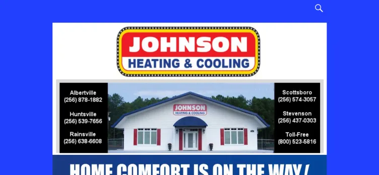 Screenshot Johnson Heating & Cooling