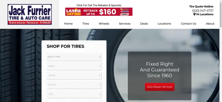 Screenshot Jack Furrier's Western Tire & Auto Care