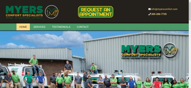 Screenshot Myers Comfort Specialists of Birmingham