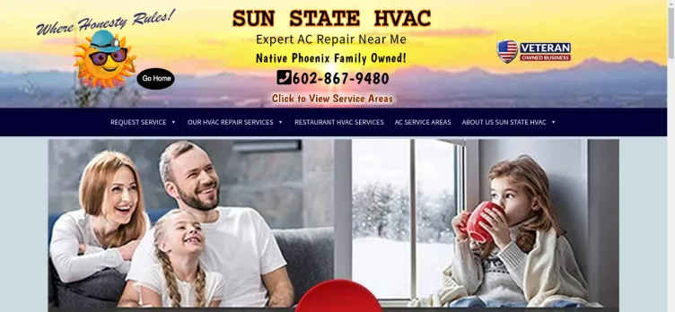 Screenshot Sun State Refrigeration and Appliance