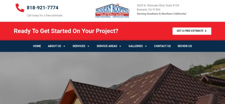 Screenshot Modern Roofing