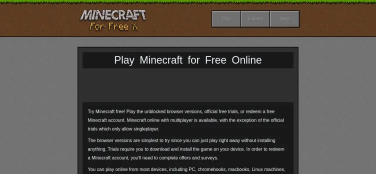 Screenshot Minecraft for Free X