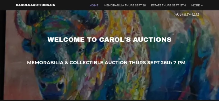 Screenshot Carol's Auctions