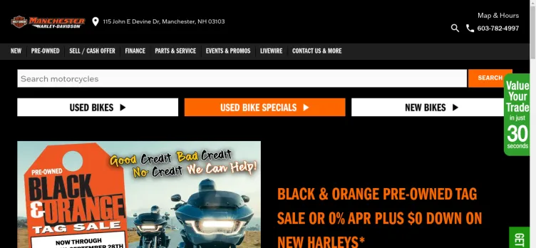 Screenshot Manchester Harley-Davidson