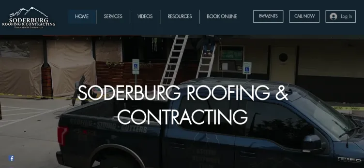 Screenshot Soderburg Roofing & Contracting