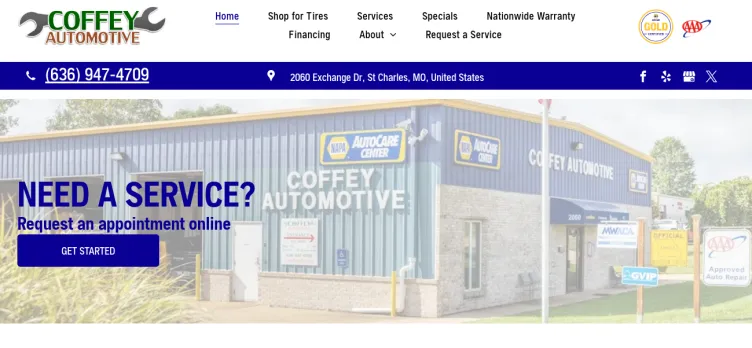 Screenshot Coffey Automotive