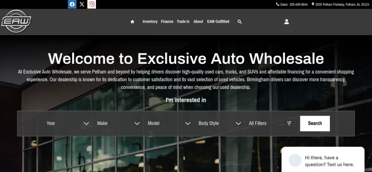 Screenshot Exclusive Auto Wholesale