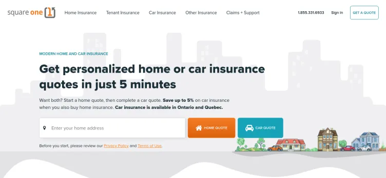 Screenshot Square One Insurance Services