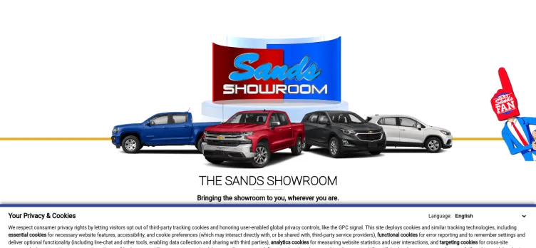 Screenshot Sands Chevrolet