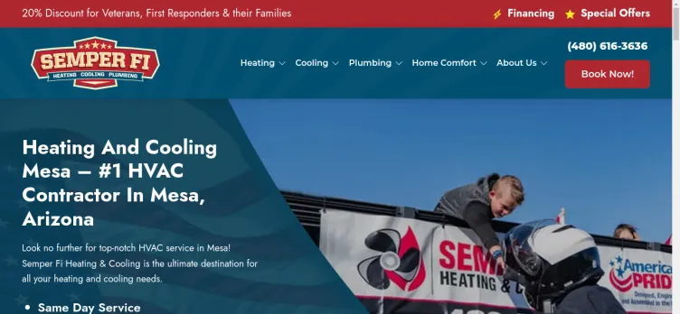 Screenshot Semper Fi Heating and Cooling