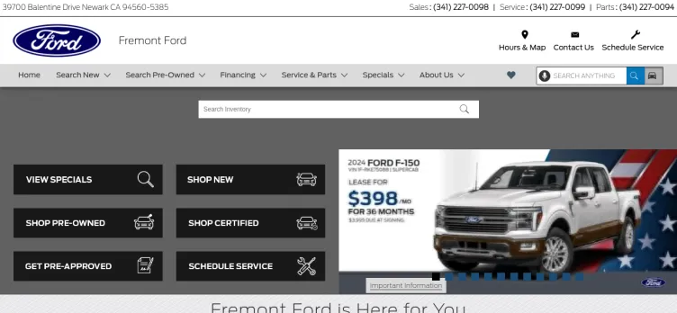 Screenshot Fremont Ford