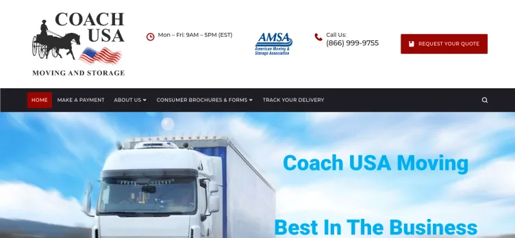 Screenshot Coach USA Moving and Storage