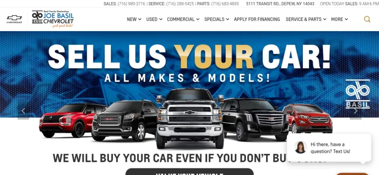 Screenshot Joe Basil Chevrolet