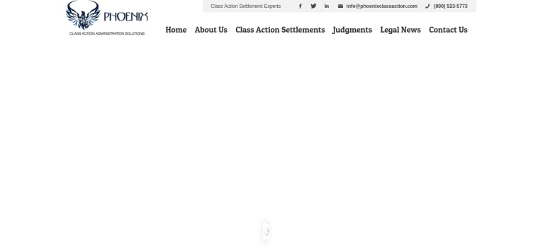 Screenshot Phoenix Class Action Administration Solutions