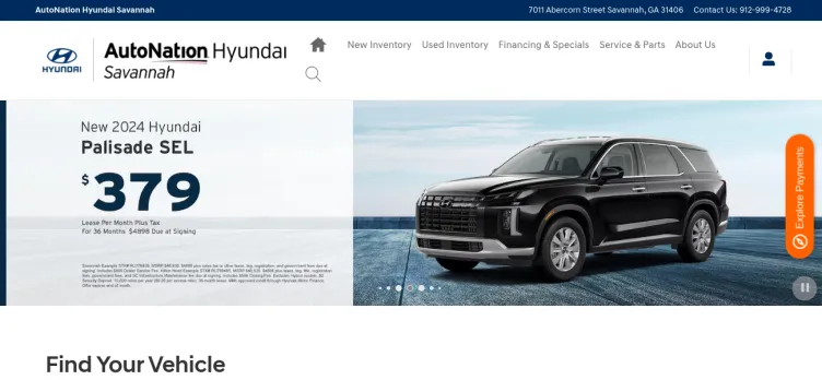 Screenshot Autonation Hyundai Savannah