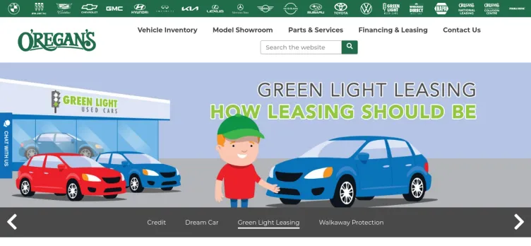 Screenshot O'Regan's Automotive Group