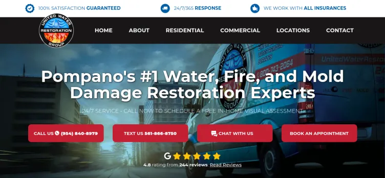 Screenshot United Water Restoration Group of South Florida