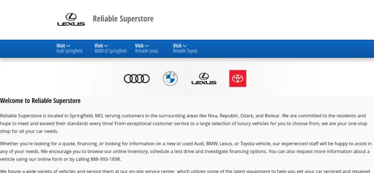 Screenshot Reliable Superstore