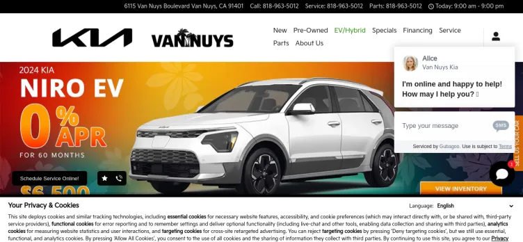 Screenshot Van Nuys Kia