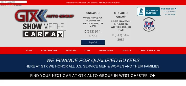 Screenshot GTX Auto Group