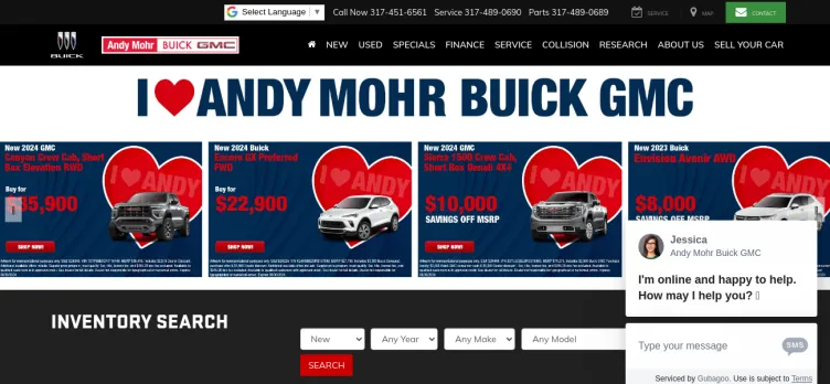 Screenshot Andy Mohr Buick GMC