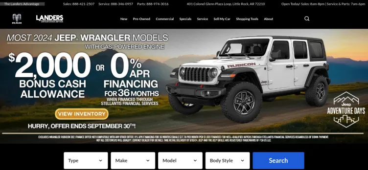 Screenshot Landers Chrysler Dodge Jeep