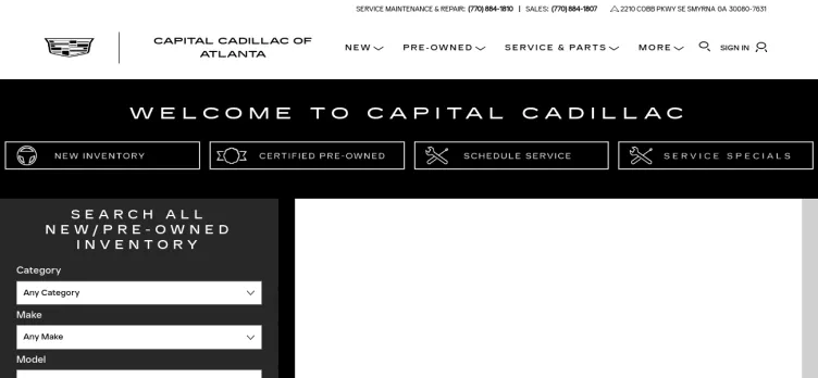 Screenshot Capital Cadillac