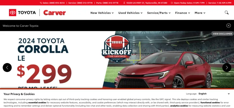 Screenshot Carver Toyota of Columbus