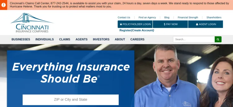 Screenshot Cincinnati Financial Corporation