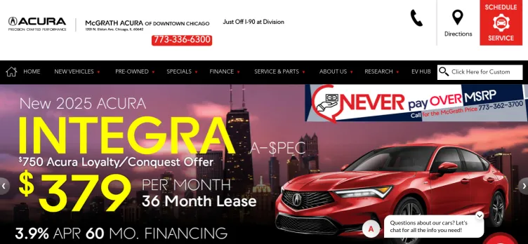 Screenshot McGrath Acura of Downtown Chicago