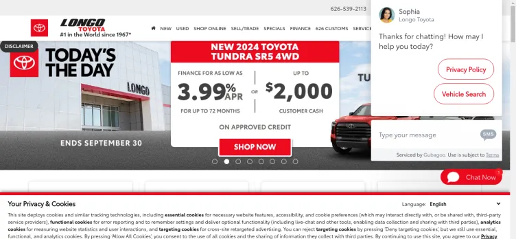 Screenshot Longo Toyota