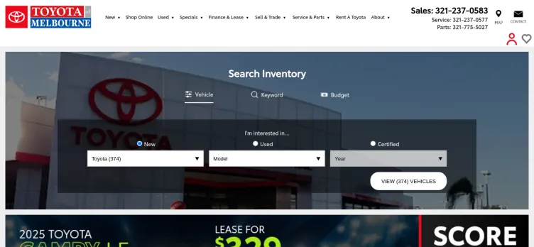 Screenshot Toyota of Melbourne