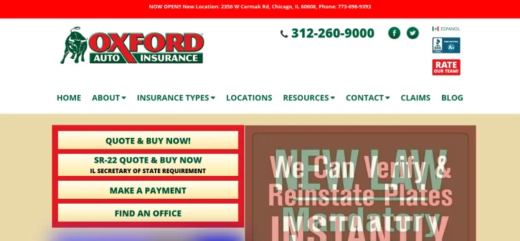 Screenshot Oxford Insurance Group