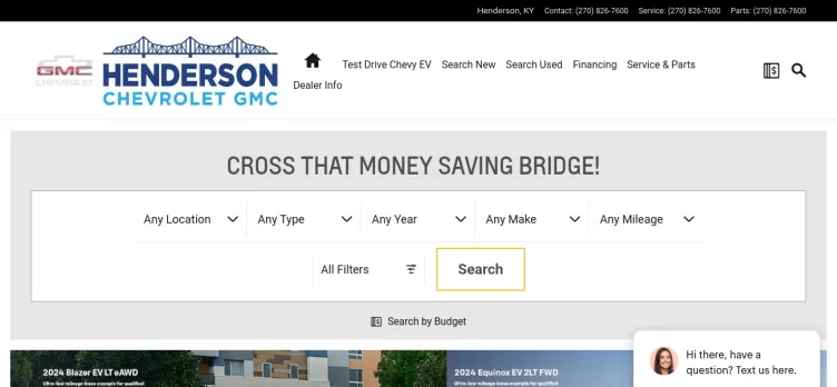 Screenshot Henderson Chevrolet Buick GMC