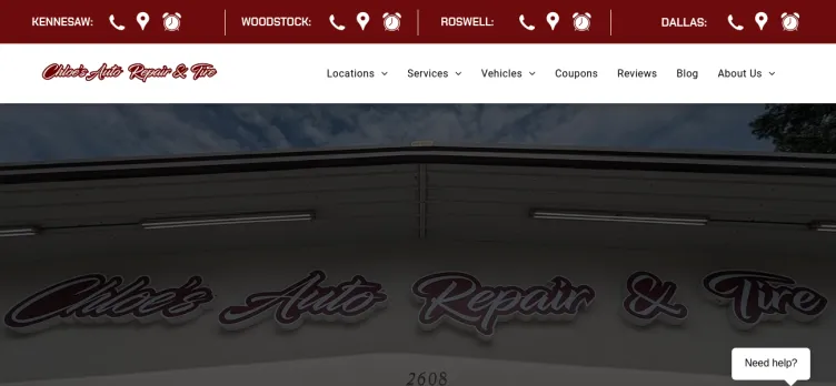 Screenshot Chloe's Auto Repair & Tire